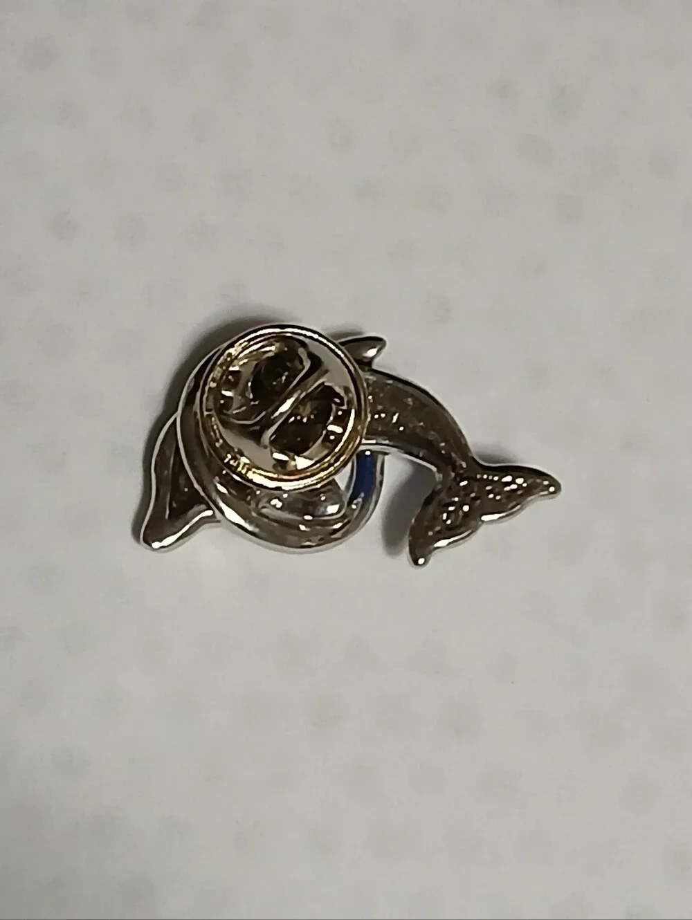 Vintage Dolphin Enamel Brooch lapel Pin Blue Nautical Whimsical Design
